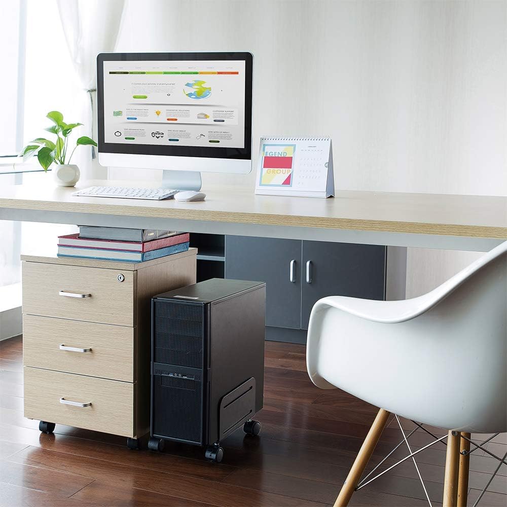 HumanCentric PC Stand – Computer Tower and CPU Stand Cart | Adjustable and Mobile PC Holder with Wheels : Office Products