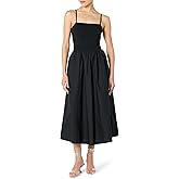 The Drop Womens Robyn Mixed Media Spaghetti Strap Midi Dress