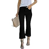 LOOKUB Women's High Waisted Crop Flare Jeans for Women Cropped Bell Bottom Jeans for Women Bootcut Denim Pants with Live Hem