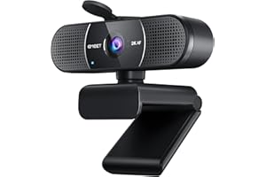EMEET C960 2K Webcam with Microphone, 2K QHD, 2 Noise-Reduction Mics, TOF Autofocus Streaming Webcam with Privacy Cover, Plug&Play USB Webcam for Calls/Conference, Zoom/Skype/YouTube, Laptop/Desktop