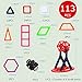 Banne Magnetic Blocks,113PCS Magnetic Building Blocks Tiles Educational Toy Set with Instruction Booklet and Storage Box for Kids 3 Year Old and Up