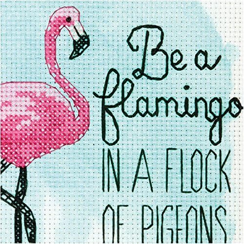 Amazon Com Dimensions 70 65168 Be A Flamingo Counted Cross Stitch Kit 5 X 7