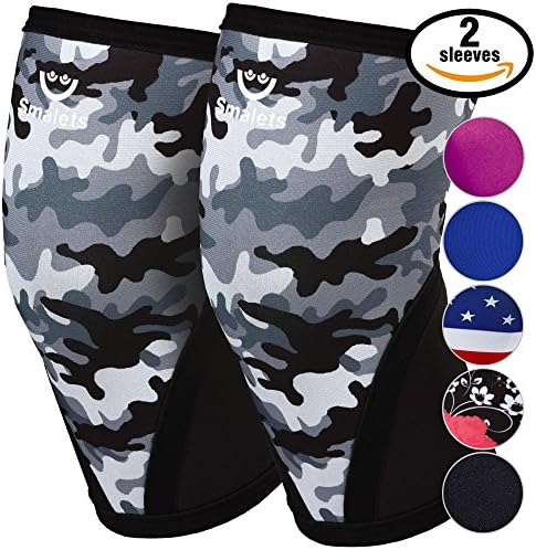 Women’s Athletics &amp; Weightlifting Non Slip Compression Knee Sleeves 1 Pair Great Support &amp; Effective Relief from Muscle Pain &amp; Fatigue Black Camo, XL