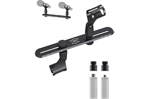 Etour Stereo Mic Bar for XY ORTF Recording, Stereo Array Spacing Dual Microphone Mount Bracket with Ruled Markings - 2 Mics H