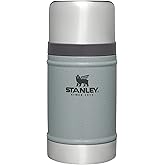 STANLEY Classic Food Jar, 24 oz, Hammertone Silver | Stainless Steel Vacuum Insulated Food Container | Wide Mouth Screw On Lid | Packable for Travel | Leakproof Lid
