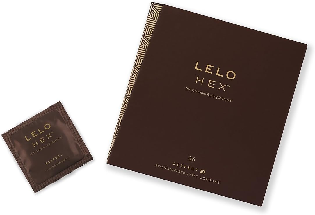 LELO HEX Respect XL, Extra Large Condoms with Increased Strength, Lubricated XL Condoms Large for Men 2.28-Inch/58mm Diameter (36 Pack) - Image 3