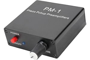 VBESTLIFE Piezo Pickup Preamp Amplifier, Rechargeable Guitar Pickup Preamp with Low Frequency Limit for Guitar, Cello, Violin