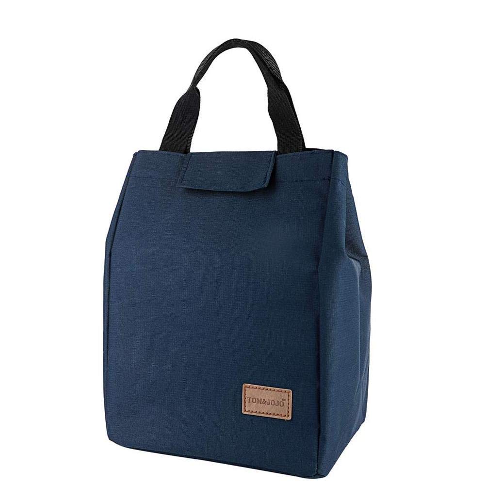 1SourceTek Horizontal Stripes Lunch Bag Unisex Cooler Bag Durable Insulated Leakproof Water-Resistant Lunch Bags Fashionable Lunch Box for Picnic/Work (Blue)