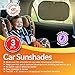 DriveMate Car Sun Shade Side and Rear Window Protectors | Keep Kids and Pets Cooler | Flexible, Heat, Glare, and Light-Blocking Sunshades | Quick and Easy Install (3 Pack)