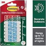 Command Outdoor Decorating Clips 17026H-AW Mini Clear Hooks 20pk + 24 Strips view 2