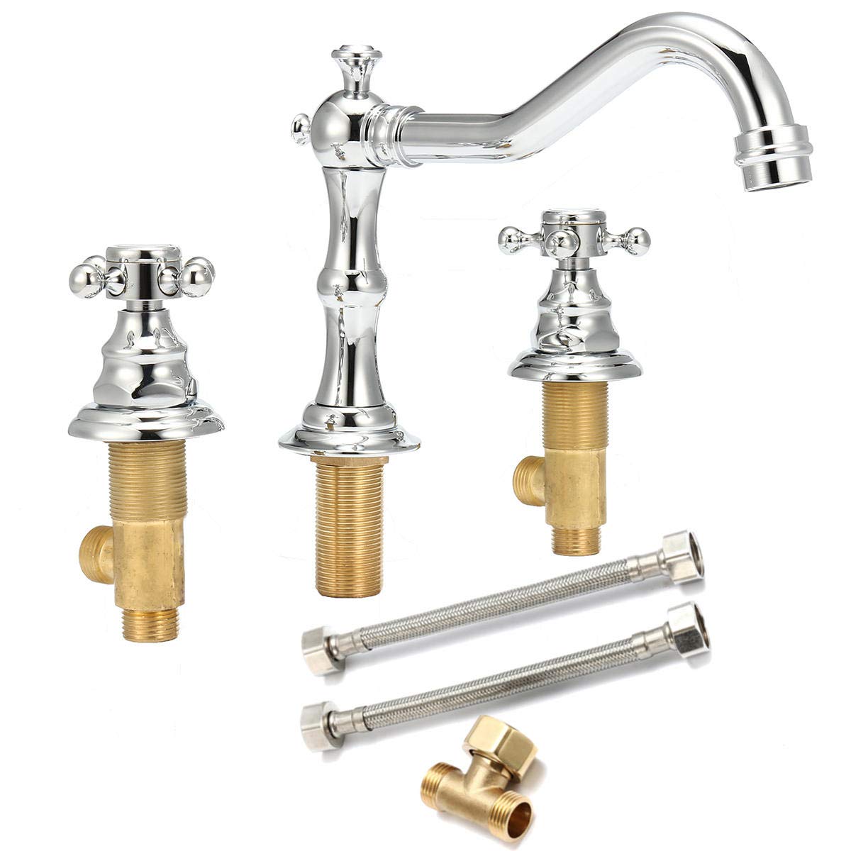 Generic Antique 3 Holes 2 Knobs Tub Spout Basin Bathroom Sink