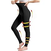 Medical Compression Pantyhose for Women & Men, 20-30mmHg Graduated Support Tights, Opaque Footless High Waist