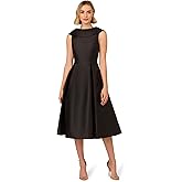 Adrianna Papell Womens Roll Neck Mikado Dress