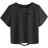 SweatyRocks Women's Short Sleeve Distressed Crop T-Shirt Summer Tops