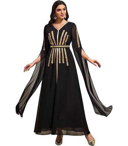 women elegant abaya dress Abaowedding Black Muslim Robe, Gold Embroidered Trim, Long Sleeve Maxi (A-Black, XS) : Clothing, Shoes & Jewelry Size:10 / 6 US p_final_sale Dr. Comfort Women's Mallory *FEATURES
