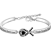 CENWA Melanoma Cancer Awareness Gift Skin Cancer Survivor Narcolepsy Awareness Encouragement Gift Tough Times Don’t Last Bracelet