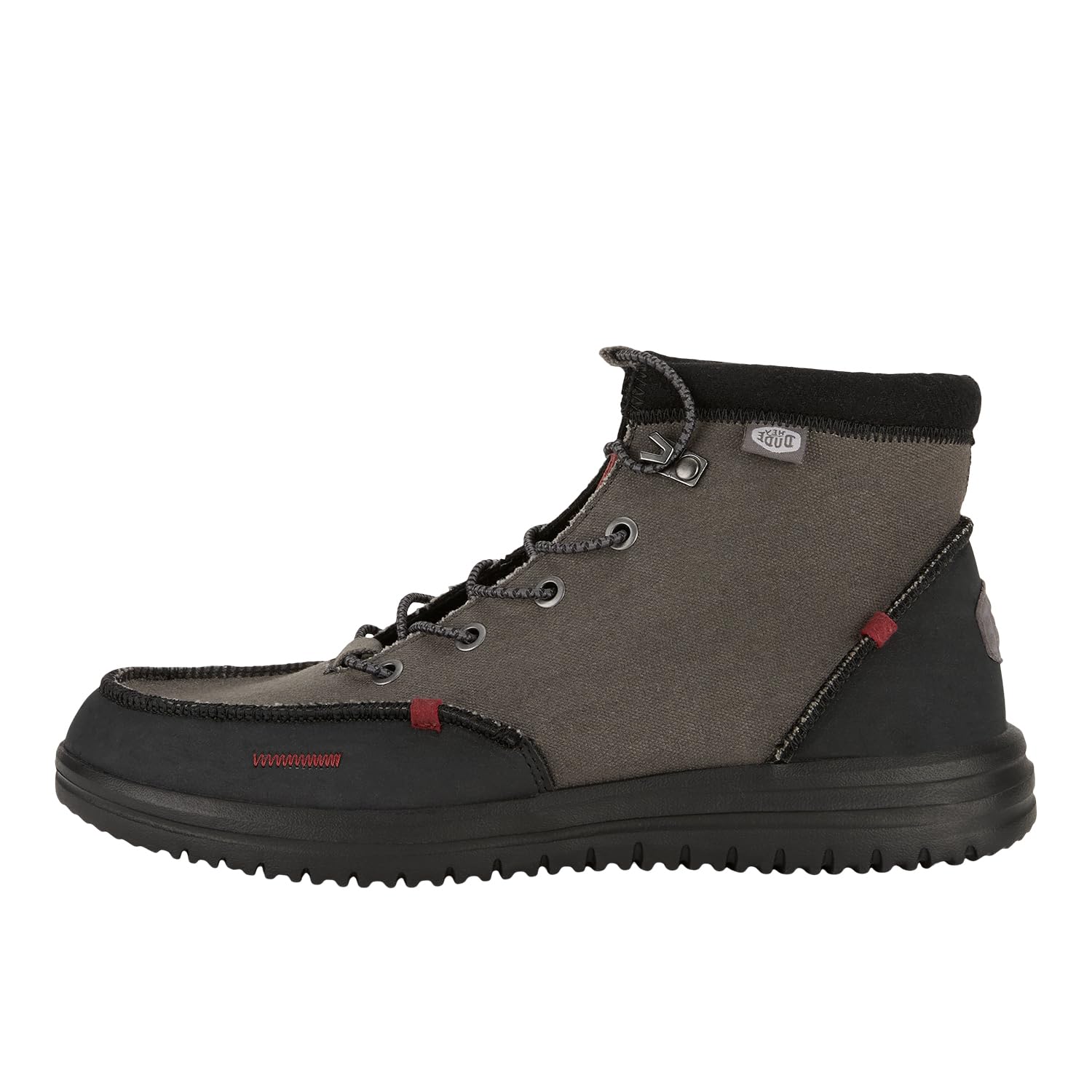 HEYDUDE Bradley Waxed Canvas Grey Size 7 | Men's Boots | Men's Pull on Boots | Comfortable & Light-Weight Image