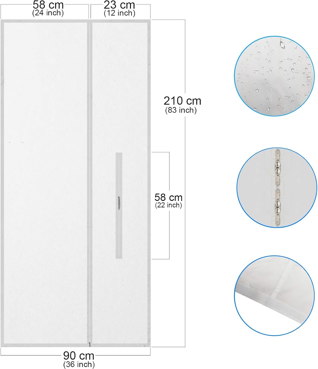 HOOMEE 90x 210CM Zipper Screen Door Seal for Portable Air Conditioner and Tumble Dryer- Works with Every Mobile Air Conditioning-Air Exchange Guards With Zip and Adhesive Faster - Image 4