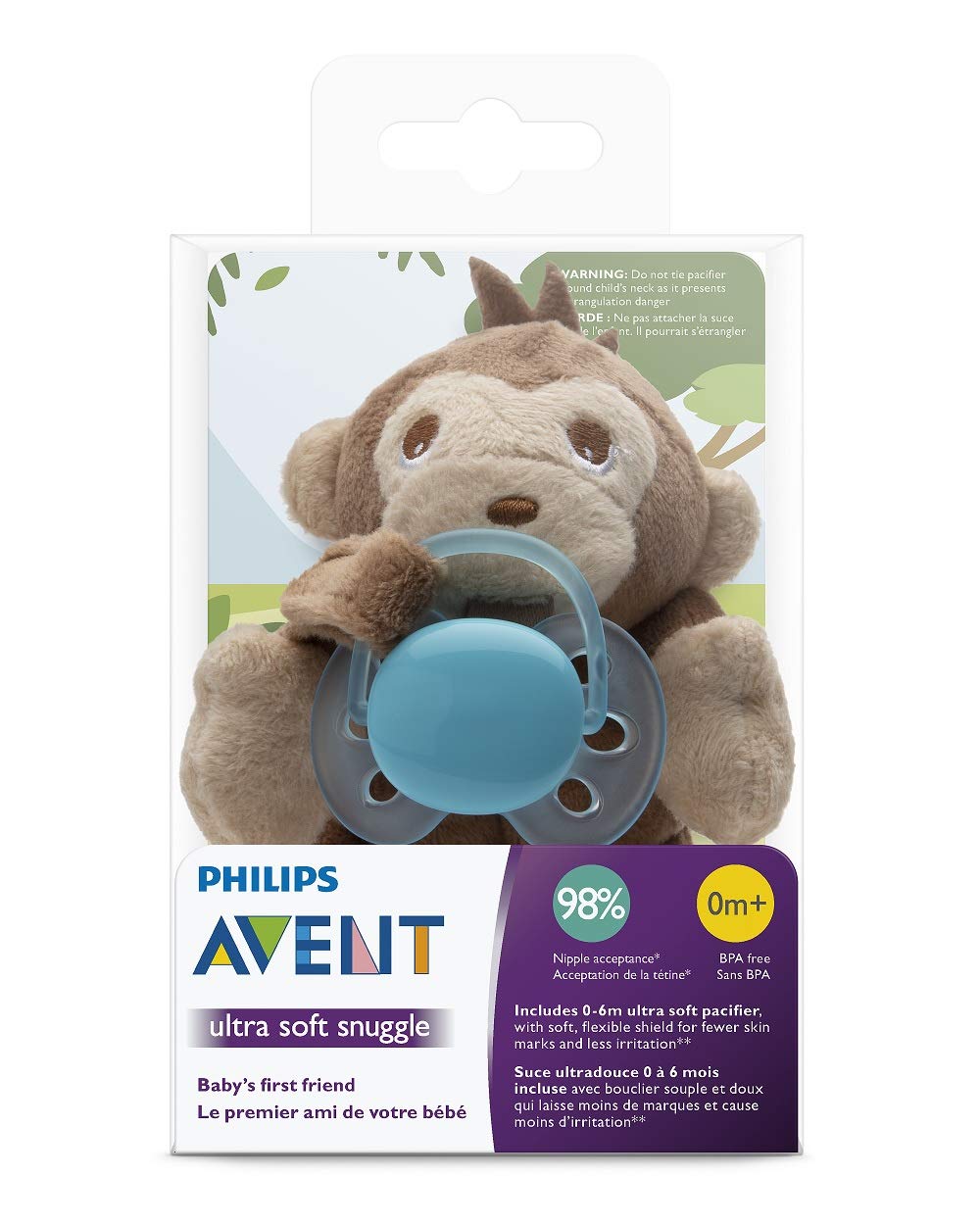philips avent soothie snuggle monkey pacifier