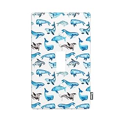 Pznen Ocean Whale Single Toggle 1 Gang Wall Plate