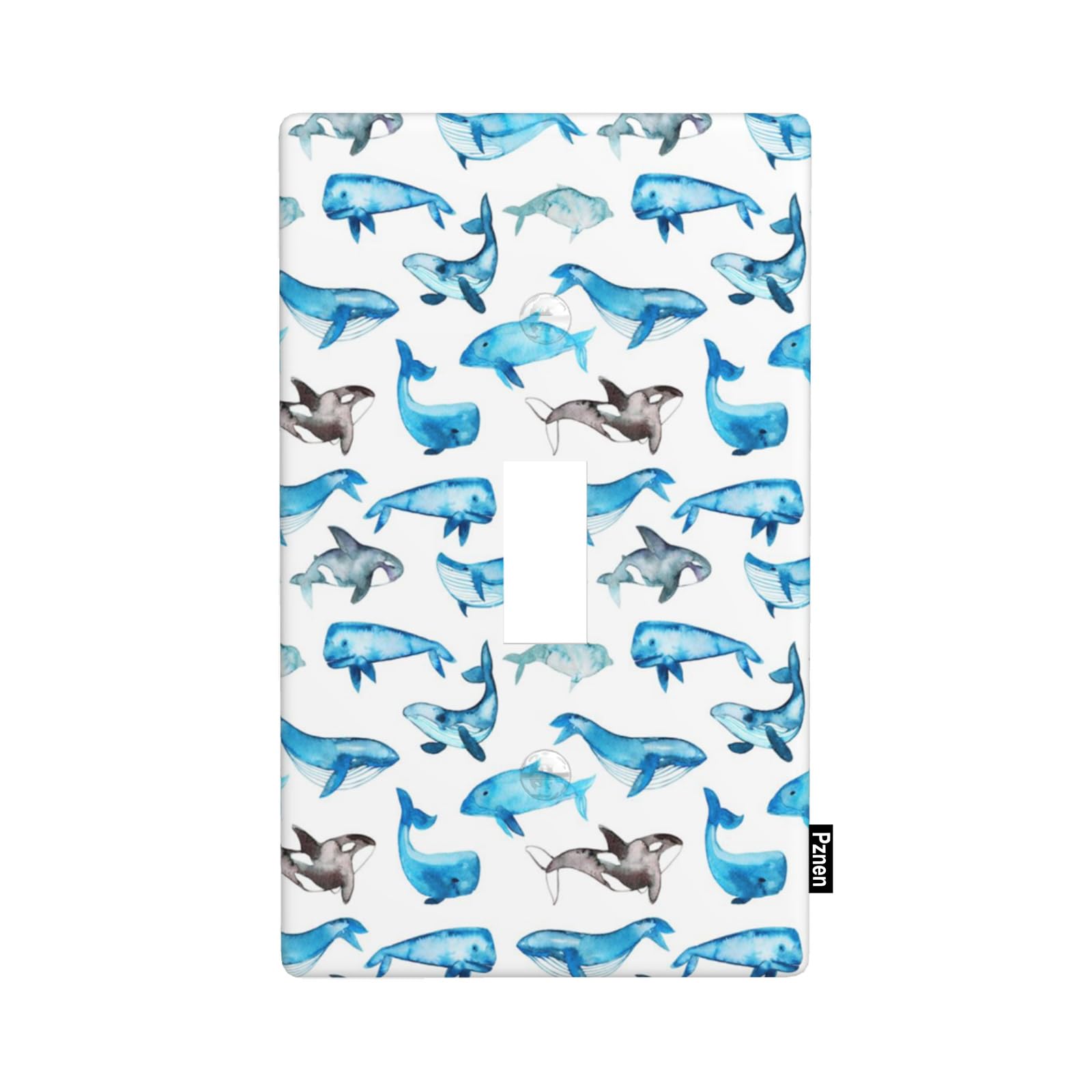 Pznen Ocean Whale Single Toggle 1 Gang Wall Plate