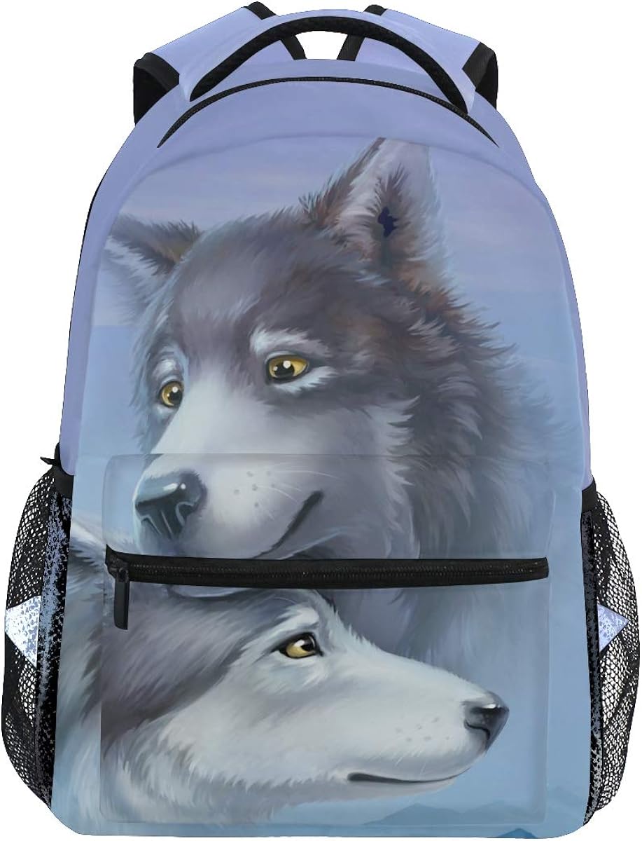 S Husky Wolf Backpack for Boy for Girl Couple Animal Bookbag School Bag 2040290