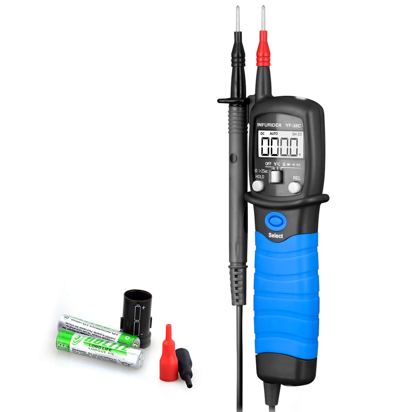 Digital Pen Multimeter, YF-38C High Precision AC/DC Voltage Tester, Electric Resistance Capacitance Measurement Electrical Tester, Continuity 6000 Bit Auto-Ranging Voltmeter