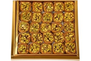 ZAITOUNE SWEETS Zaitoune Pistachio Mabrumah Baklava – Authentic Middle Eastern Dessert | Premium Gift Box with Rich Pistachio Filling & Crispy Kataifi Layers | Handmade Luxury Arabic Sweet – Perfect for Sharing & Gifting (18 oz)