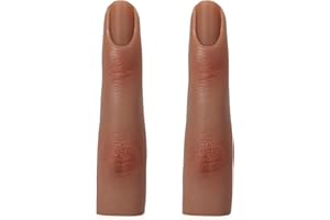 YOKILLY Silicone Practice Fingers for Acrylic Nails, Bendable Fake Nail Training Finger Manicure DIY Nail Art (5-2pcs)