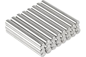 Adyoney 24Pcs 5mm x 40mm / 1/5 Inch x 1.57 Inch Dowel Pin 304 Stainless Steel Pegs Support Shelves Silver Tone