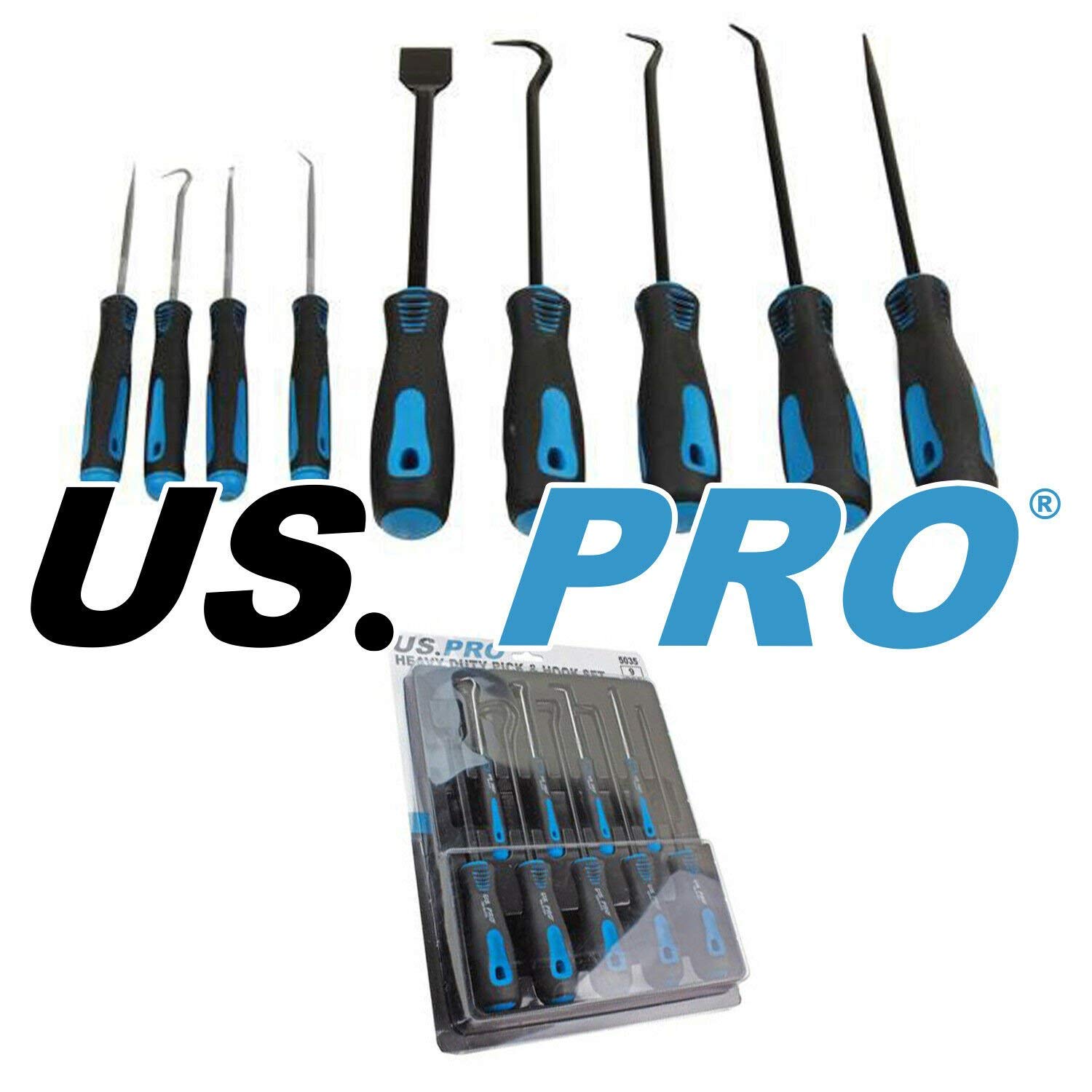 US PRO 9pc Heavy Duty Pick &amp;amp; Hook Set - Scraper &amp;amp; Hook Set 5035