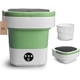 Portable Washing Machine, 20L Foldable Washer with Spin Basket, Upgraded 3 Modes Deep Cleaning for Baby Clothes, Underwear &amp; Socks, fit for Hotel, Travel, Camping, Apartment &amp; Dorm