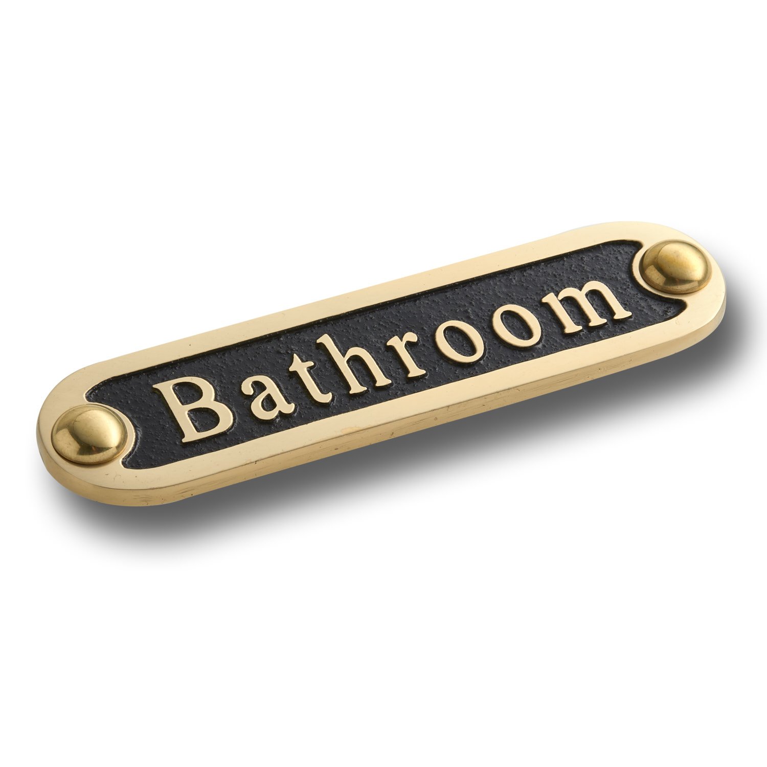 The Metal Foundry Bathroom Metal Door Sign. Traditional Style Home Decor Accessories Door Or Wall Brass Plaque. Handmade In England. โ image 1