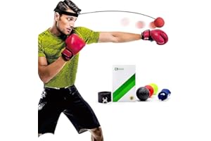 GDAYTAO Boxing Reflex Ball Set with Handwraps - Boxball for Improved Hand-Eye Coordination Training, Box Ball, Boxballs, Boxing Ball with Headband, Head Reflex Ball, and More -3 Levels Box Ball Game