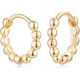 MYEARS Women Earrings Gold Huggie Hoop 14K Small Simple Hypoallergenic Everyday Jewelry