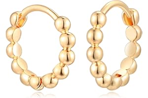 MYEARS Women Earrings Gold Huggie Hoop 14K Small Simple Hypoallergenic Everyday Jewelry