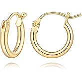 Sincere-ljh 14K Gold Earrings for Women 14K Gold Hoop Earrings for Women Gold Hoops Earring for Womens Hoop Classic Simple Circular Silhouette Womens Hoop Earrings 12/14/16/18/20mm