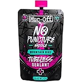 Muc-Off No Puncture Hassle Tubeless Sealant, 140 Milliliters - Advanced Bicycle Tyre Sealant with UV Tracer Dye That Seals Te