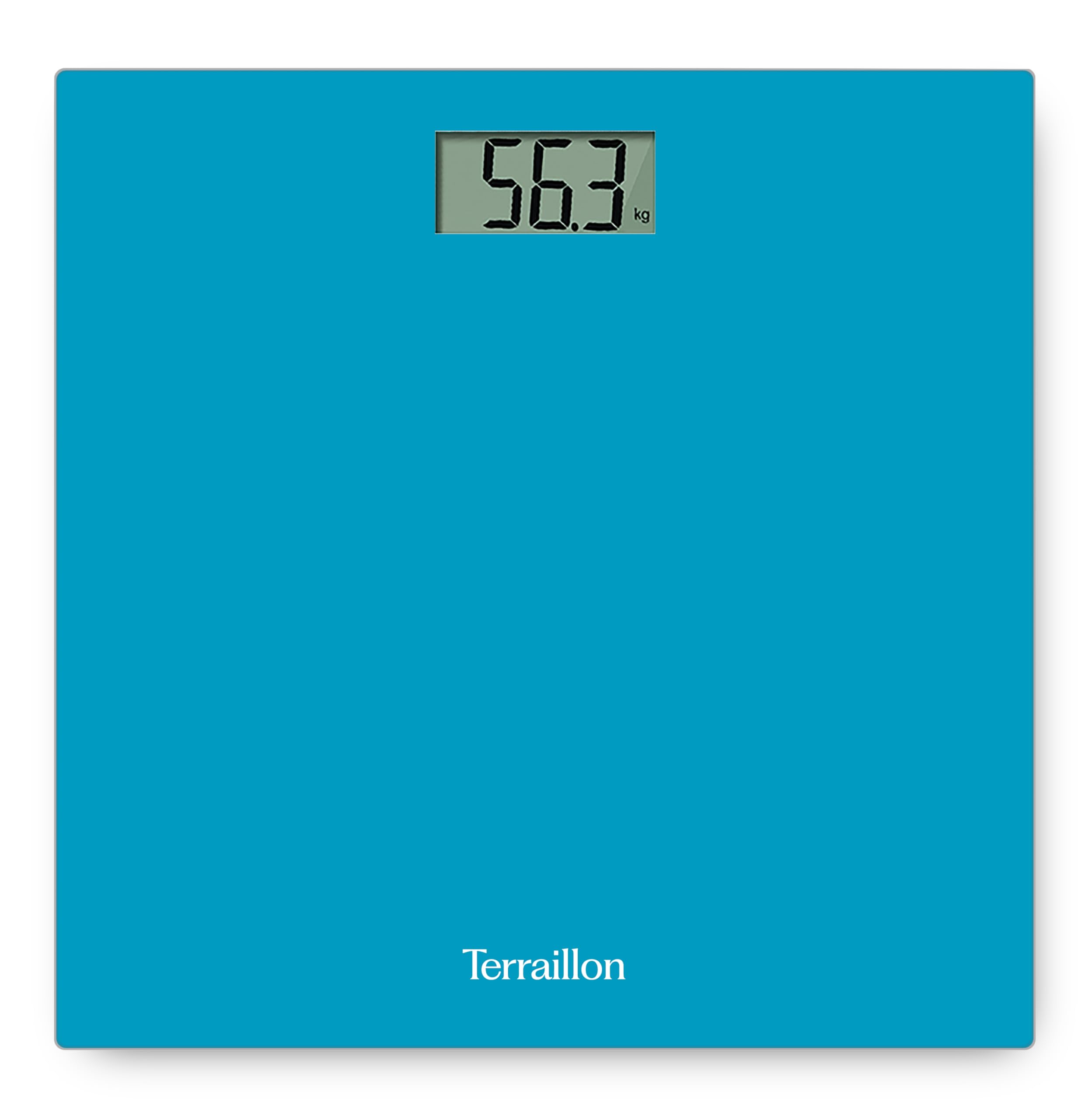 Terraillon Electronic Bathroom Scales, Ultrathin, Automatic on/Off, Big LCD Screen, 150 kg, TX1500, Blue