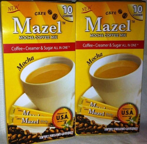 Mazel Café Mocha Coffee Mix Singles (10 Packets Each)