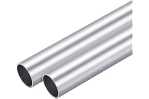 TOP-VIGOR 2Pcs 6063 Aluminum Round Tube, 22mm OD 19mm ID 100mm Length Seamless Aluminum Straight Tubing Pipe for Industry DIY Projects