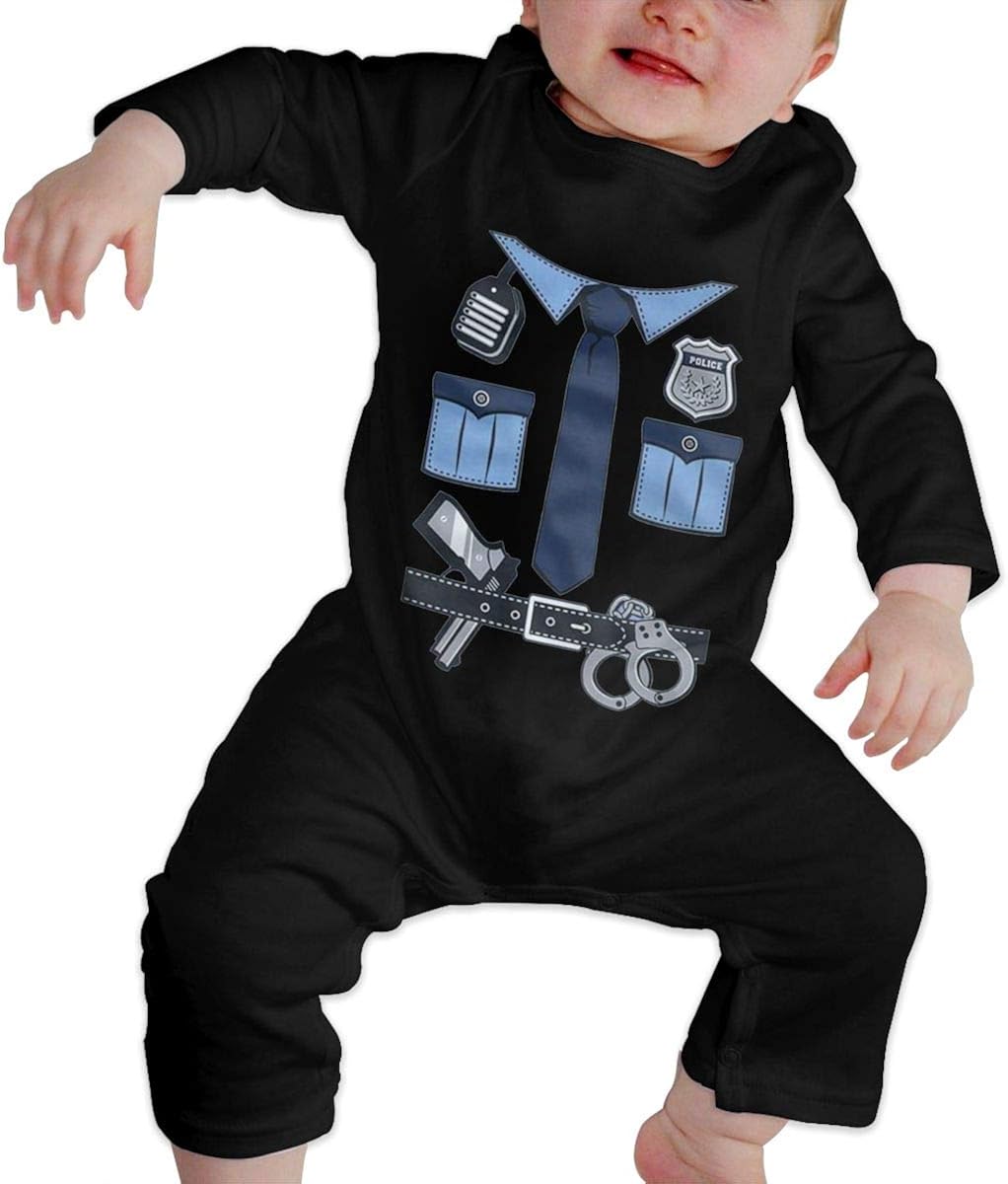 LiamP Police Uniform Gear Baby Long Sleeve Onesies Bodysuit Cotton