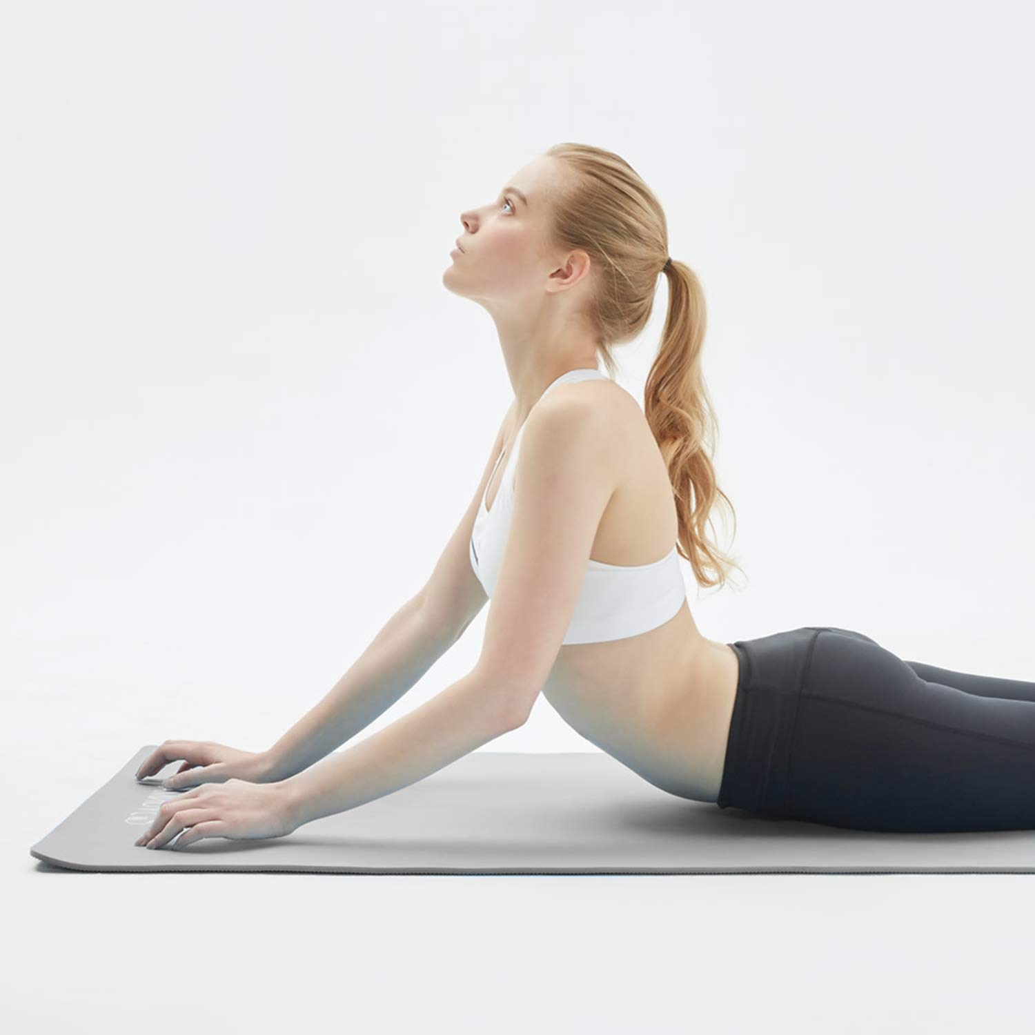 YUNMAI Premium Yoga Mat Thick with Dual-Layer, ¼-Inch Thickness 6mm, Eco-TPE Material, 100% PVC-Free, Yoga Mats for home, Yoga Mats thick Non Slip with Yoga Mat Bag, Gray