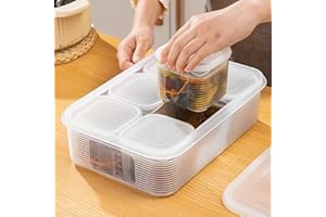 Frozen Soup Storage Box Set 7pcs Flip-Top Multipurpose with Measuring Window for Refrigerator Meal Prep and Outdoor, White
