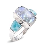 Stauer Larimar & Moonstone Ring – Genuine