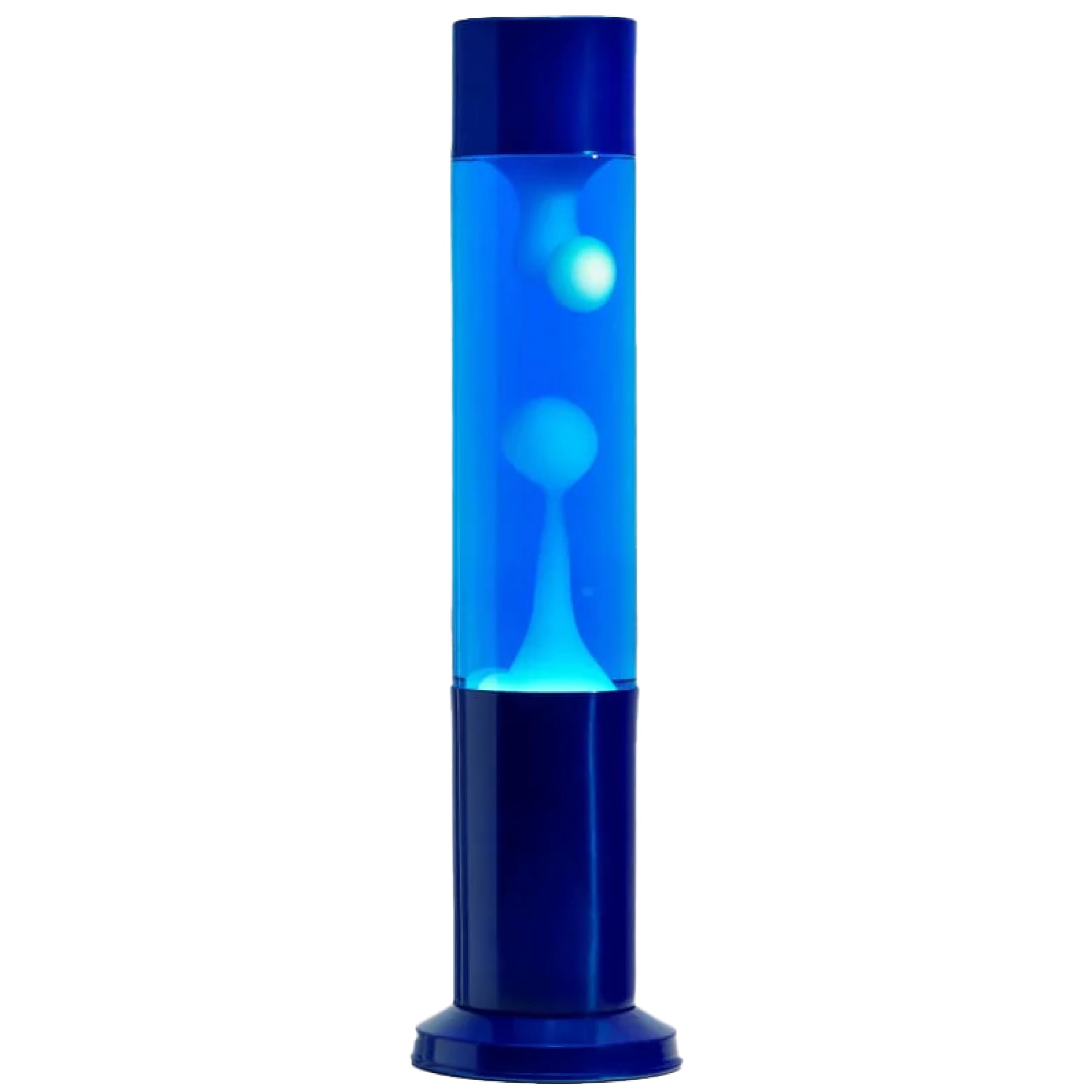 Nova Colour Wax Lamp Blue Base, Blue Liquid White Wax 15 Inch