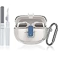 Safety Lock Case for Bose Ultra Open Earbuds 2024, QINZAC Soft TPU Clear Bose Ultra Open Earbuds Case Cover Shockproof Protection Bose Open Earbuds Case Accessories with Keychain &Cleaning Kit (Clear)