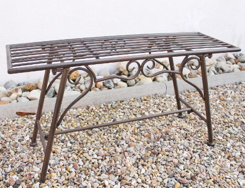 San Marco Gartenbank Wetterfest ohne Rückenlehne aus Metall Braun CUCCIU-S 83 cm Bank Metallbank Sitzbank Garten Rost-Optik – Bild 3