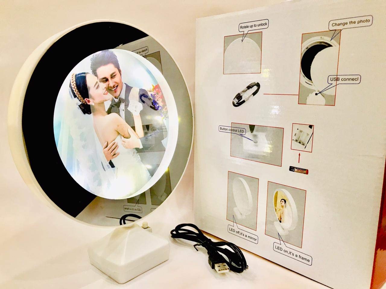KEVAL Enterprise Magic Mirror Photo Frame Magic Mirror led Photo Frame