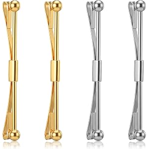 4 Pcs Collar Bar,Carbon Steel Collar Pins for Men Dress Shirts | Collars Pin for Anniversary Wedding Party Meeting,Ties Acces